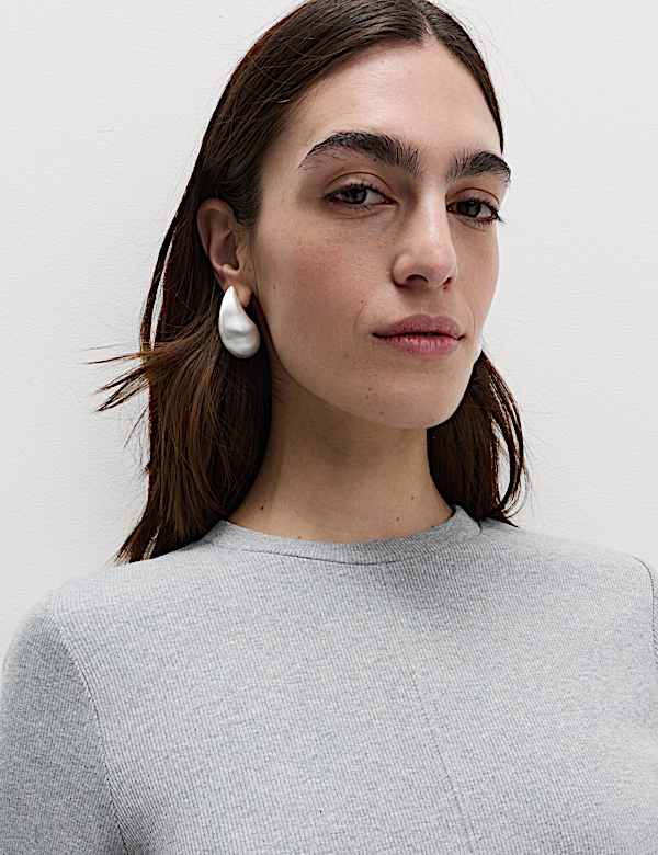 Katoenrijke, geribbelde mini-skaterjurk - NL