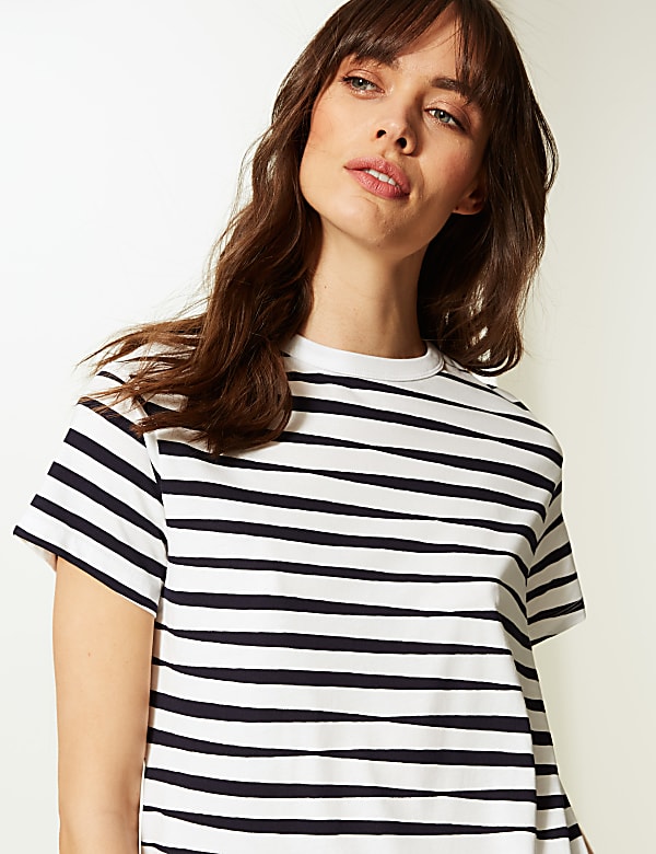 Pure Cotton Striped T-Shirt Dress
