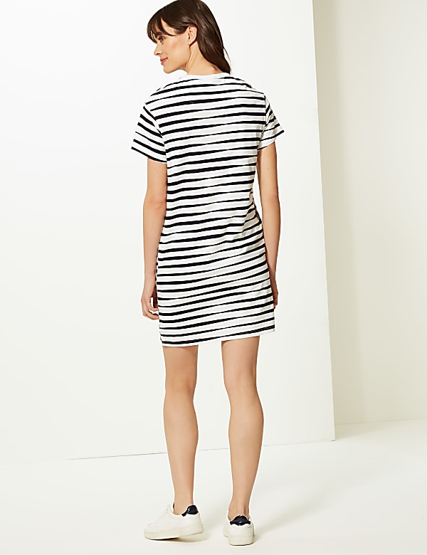 Pure Cotton Striped T-Shirt Dress