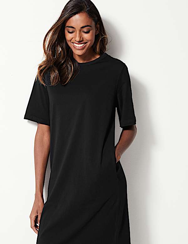 Pure Cotton T-Shirt Midi Dress
