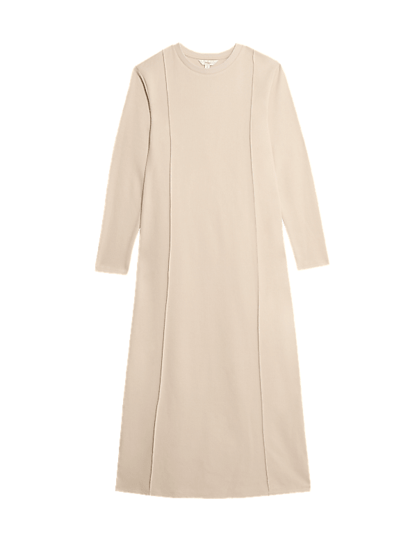 Jersey Round Neck Midi Column Dress