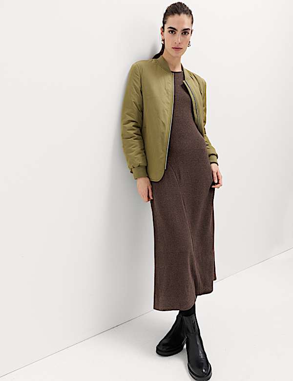 Knitted Crew Neck Midi Column Dress - MV