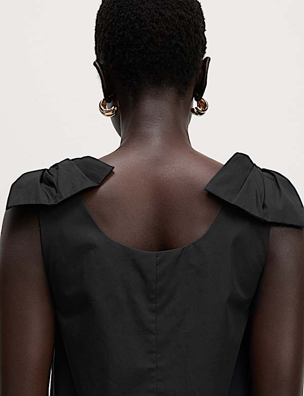 Pure Cotton Bow Detail Mini Column Dress