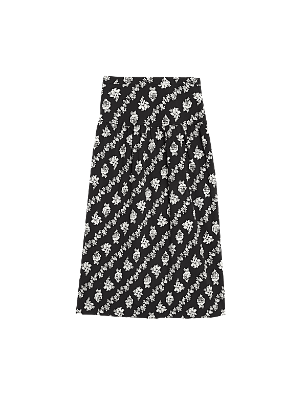Pure Cotton Printed Midi Circle Skirt