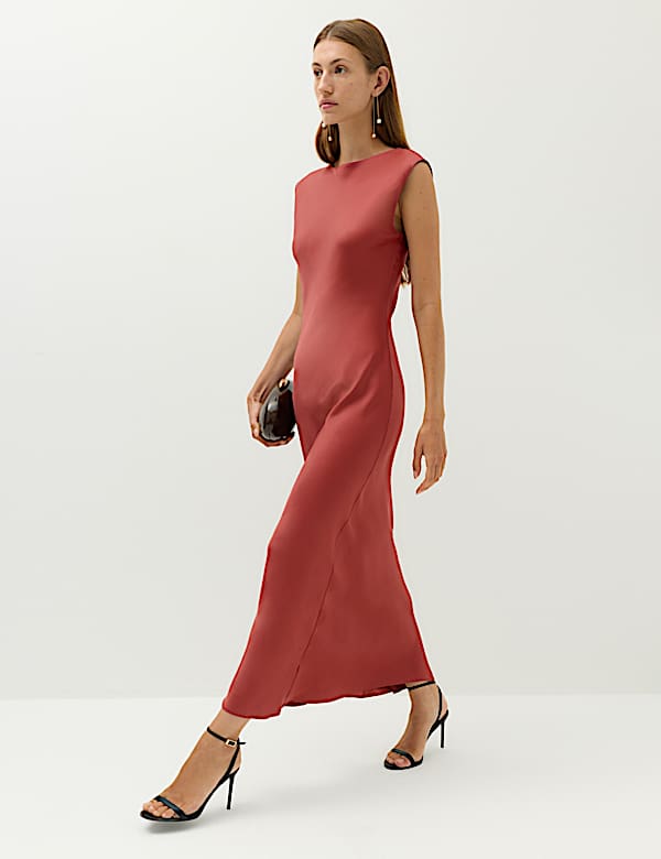 Satin Tie Detail Midi Slip Dress - CY