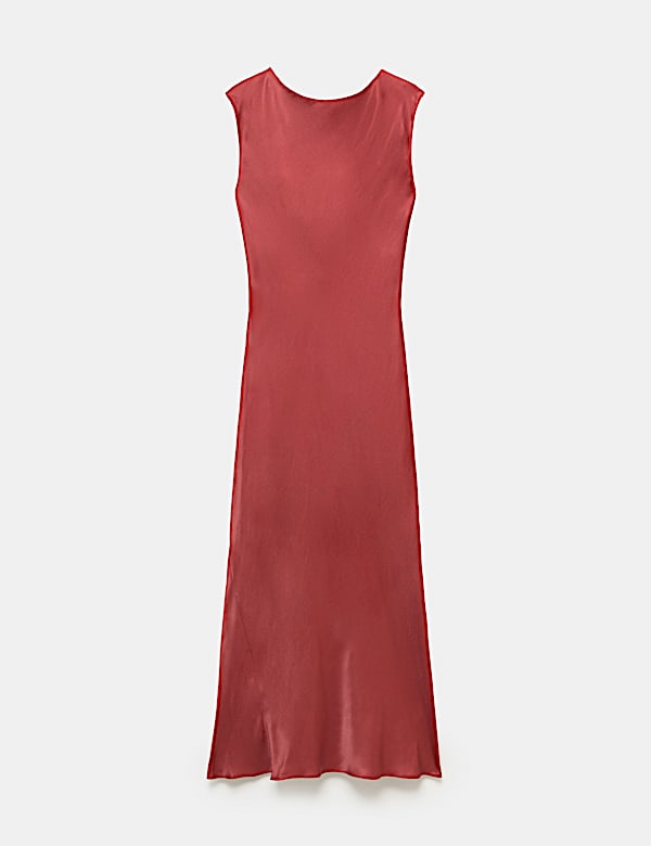 Satin Tie Detail Midi Slip Dress - CY