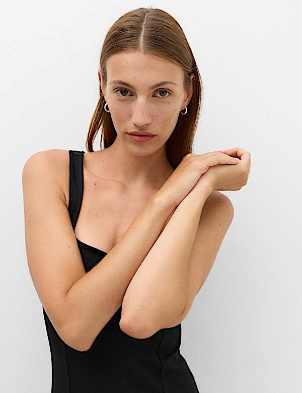 Jersey Square Neck Midi Bodycon Dress - FI