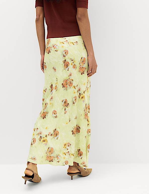 Floral Maxi A-Line Skirt - JP
