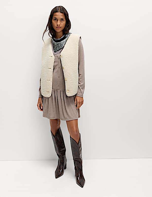 Jersey Drop Waist Mini Skater Dress - US