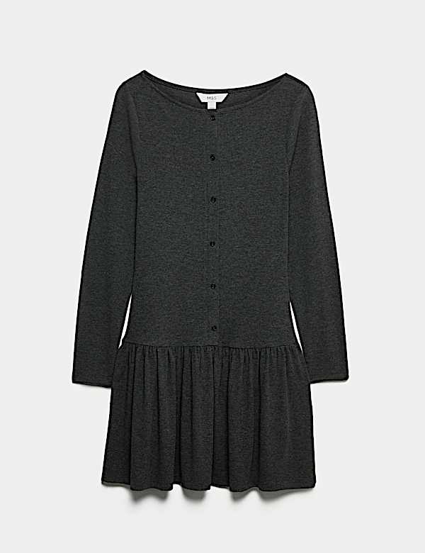 Jersey Drop Waist Mini Skater Dress - US