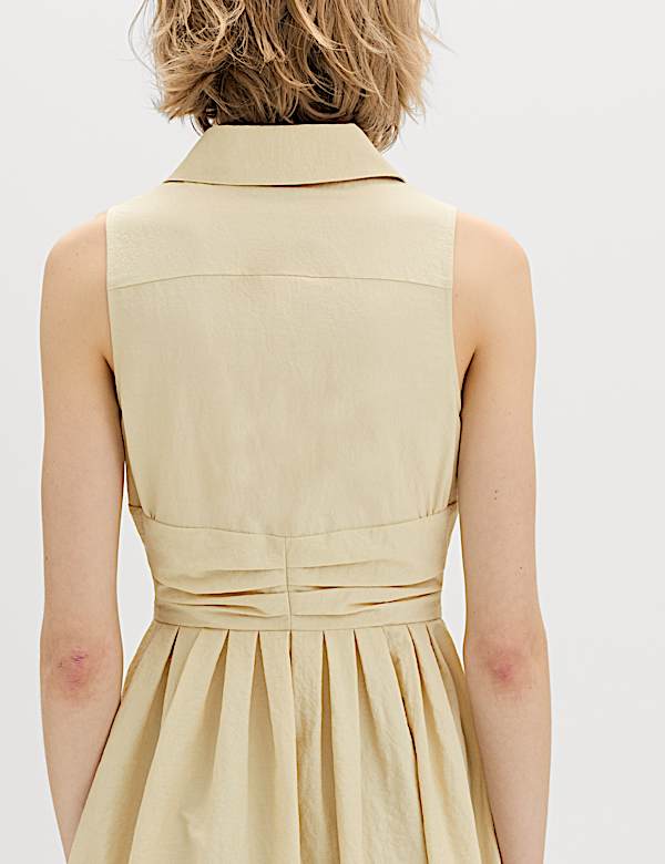 Button Through Midi Shirt Dress - NZ