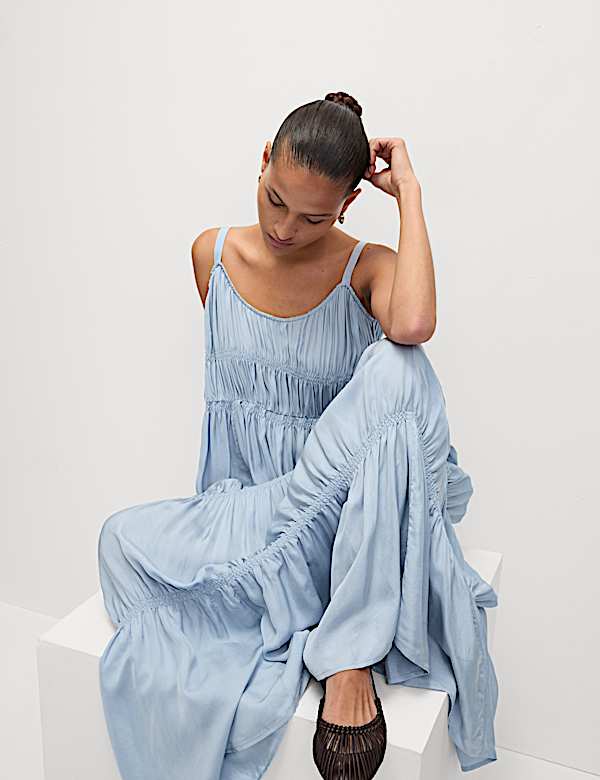pastel blue bridesmaid dress Sample French Blue Carmen Chiffon Dress main image 0