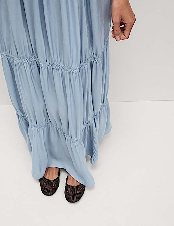 Pintuck Maxi Relaxed Tiered Cami Dress - JE