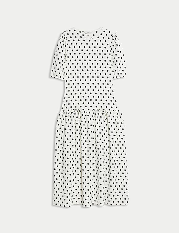 Polka Dot Midi Waisted Dress - CY
