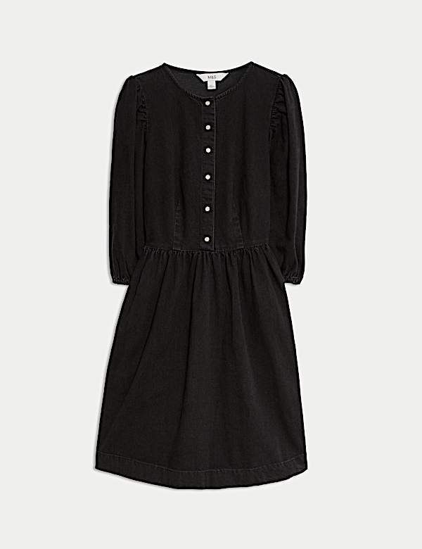Pure Cotton Denim Mini Waisted Dress - AL