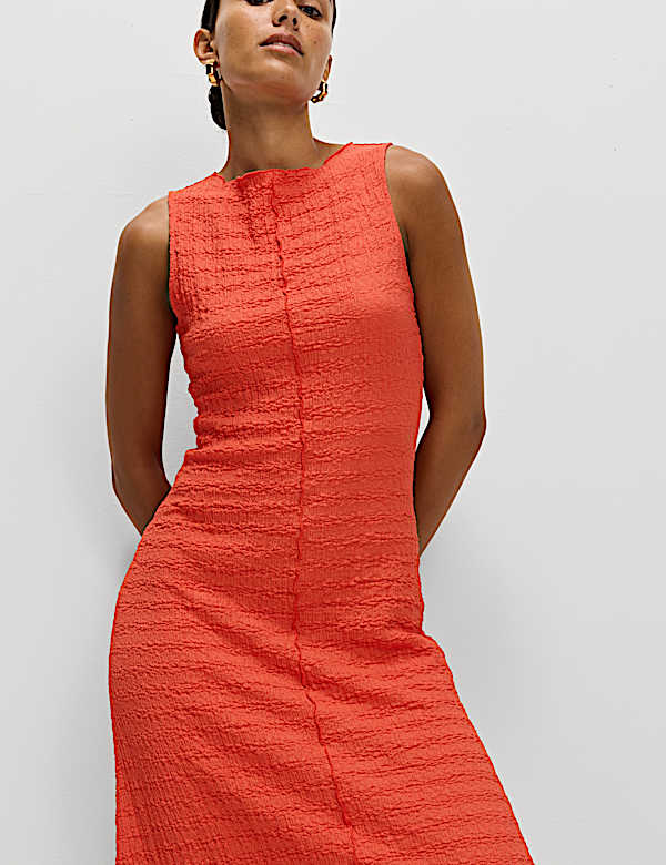 Jersey Textured Midi Column Dress - IL
