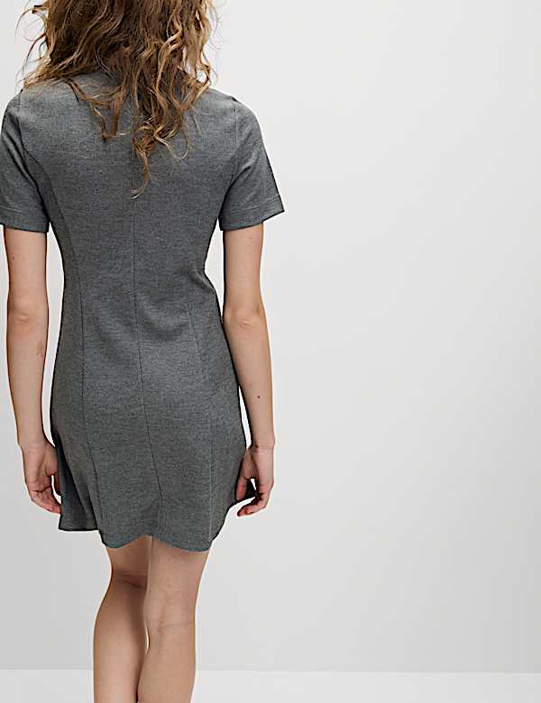Jersey Round Neck Mini T-Shirt Dress - HR