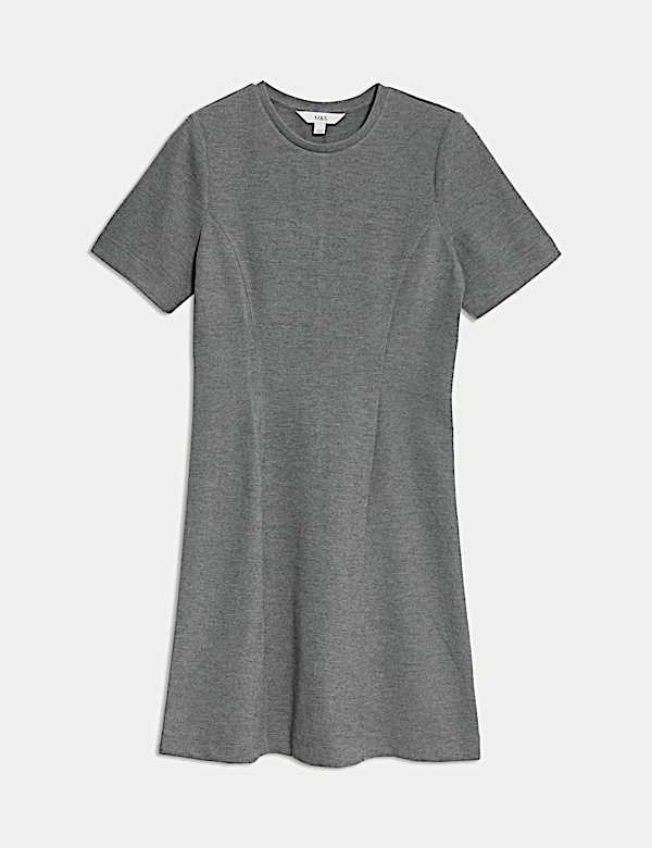 Jersey Round Neck Mini T-Shirt Dress - HR