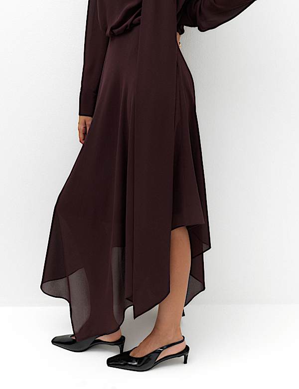 Chiffon Tie Neck Maxi Waisted Dress - AU