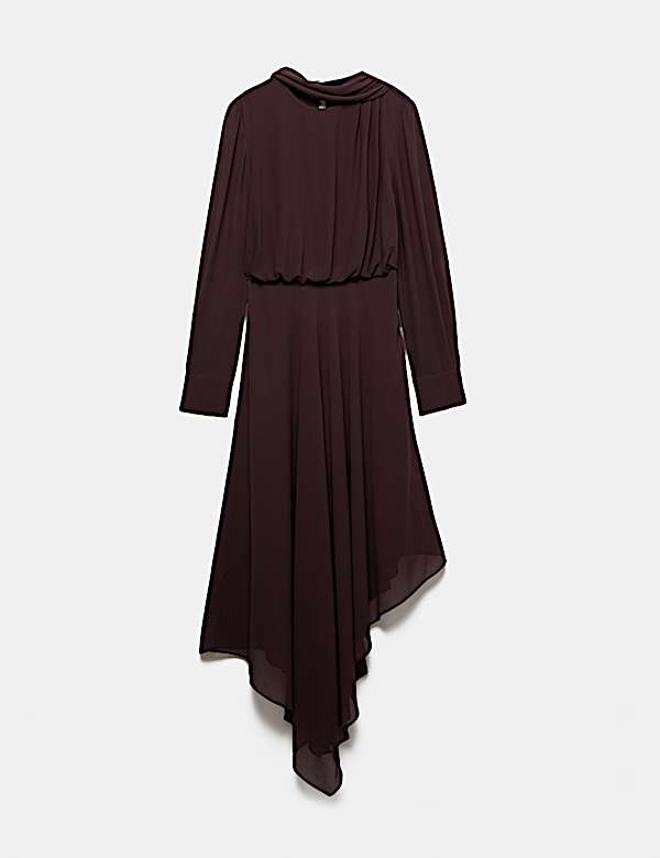 Chiffon Tie Neck Maxi Waisted Dress - AU