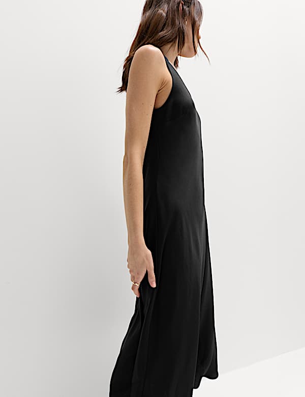 Built Up Satin Midi Column Dress - TW