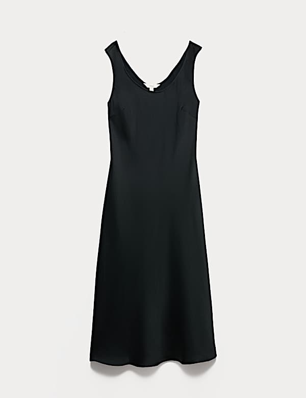 Built Up Satin Midi Column Dress - CA