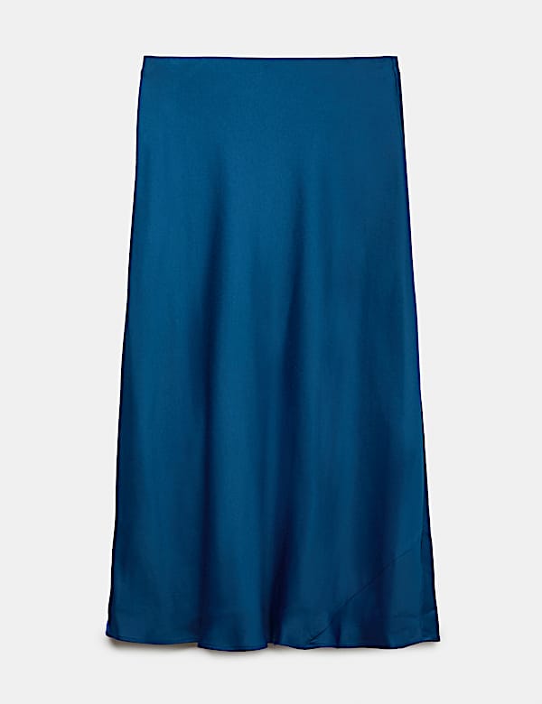 Satin Midi Slip Skirt
