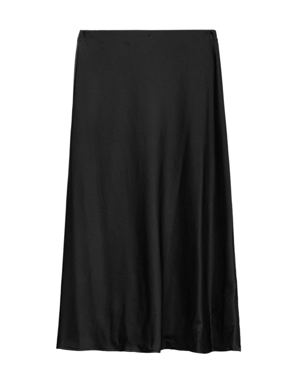 Satin Midi Slip Skirt