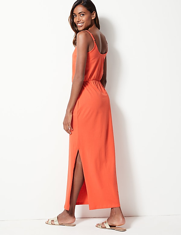 Pure Cotton Waisted Maxi Dress