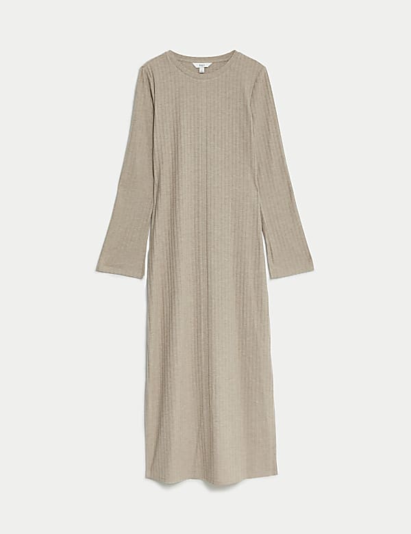 Round Neck Midi Column Dress - BE