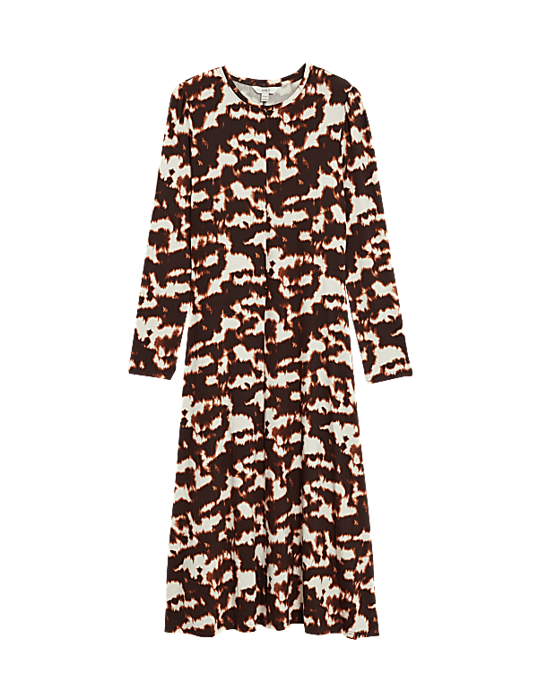 Jersey Printed Midi Column Dress