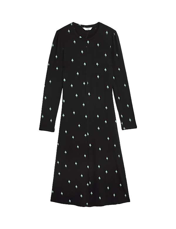 Jersey Printed Midi Column Dress