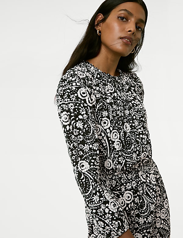 Cotton Rich Printed Midi Column Dress