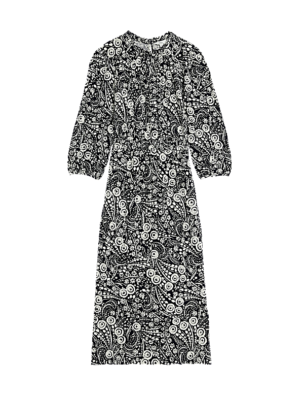 Cotton Rich Printed Midi Column Dress