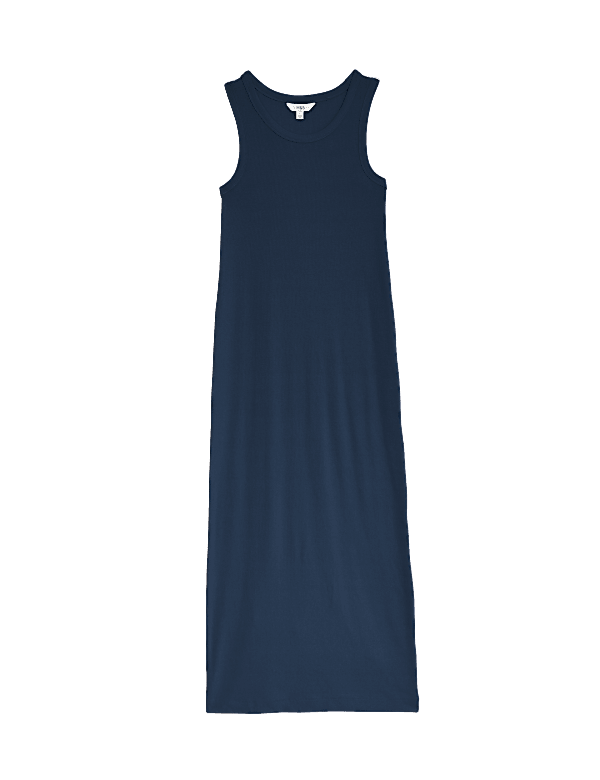 Cotton Rich Ribbed Midi Bodycon Dress