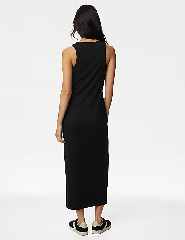 Cotton Rich Ribbed Midi Bodycon Dress