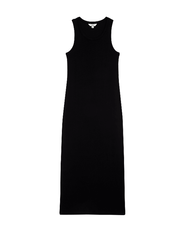 Cotton Rich Ribbed Midi Bodycon Dress