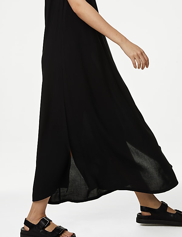 Square Neck Strappy Midi Cami Slip Dress