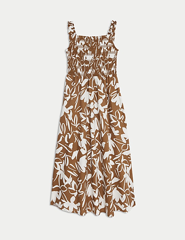 Pure Cotton Printed Midi Waisted Cami Dress - CH