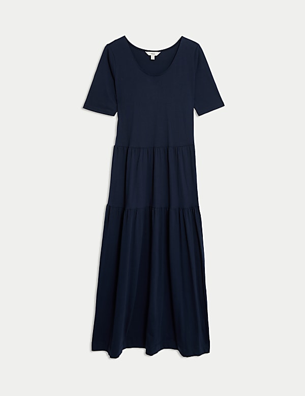 Vestido a media pierna de punto en capas - US