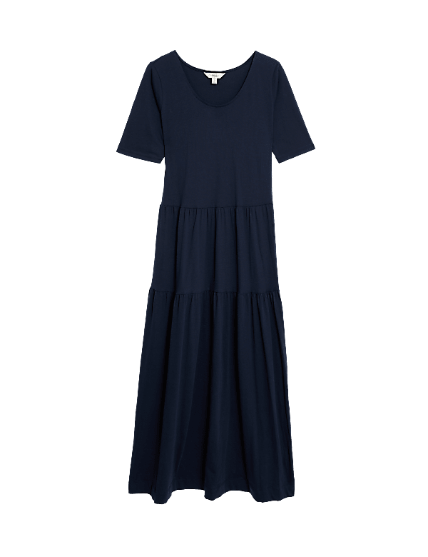 Jersey Midi Tiered Dress