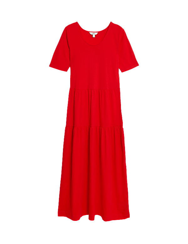 Jersey Midi Tiered Dress