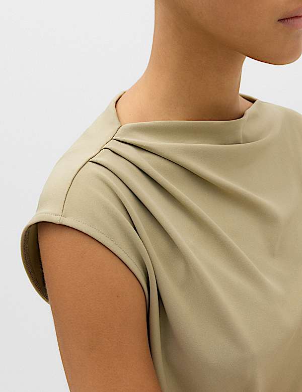 Jersey Tie Waist Midi Waisted Dress - LU