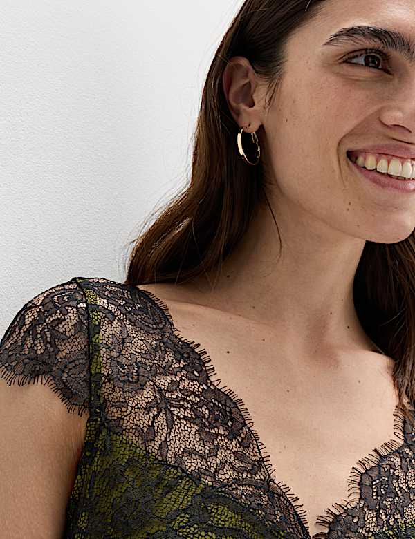 Satin Lace Mini Slip Dress - CH