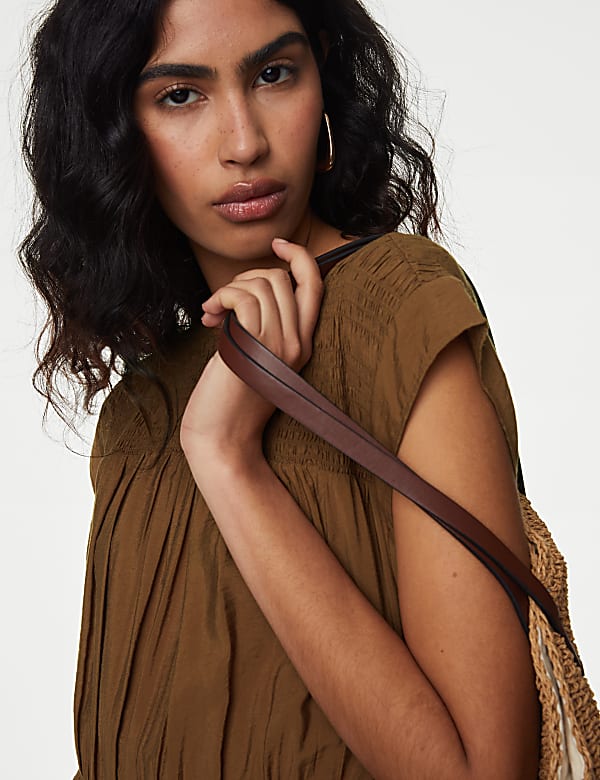 Ruched Midi Waisted Dress - HR