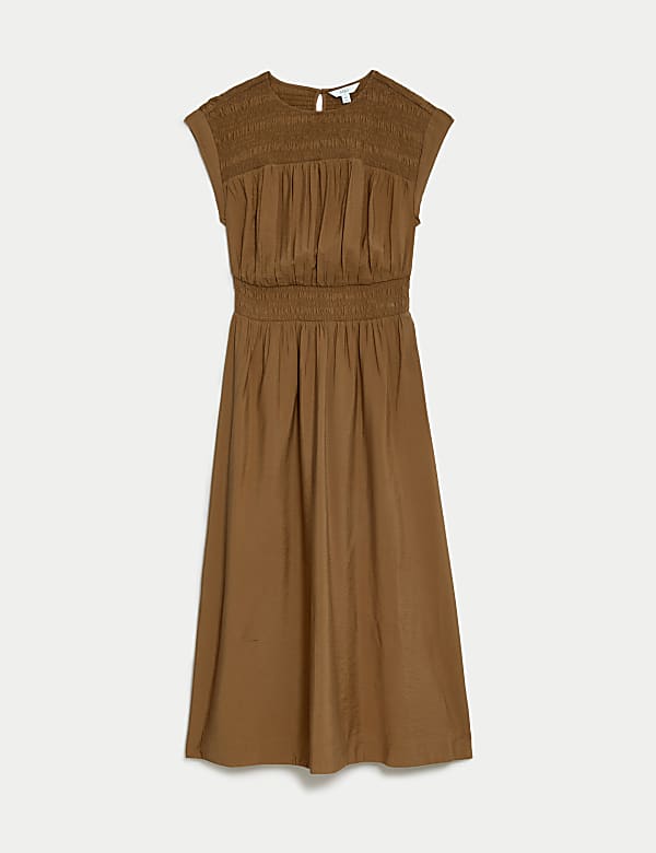 Ruched Midi Waisted Dress - HR