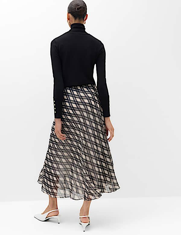 Checked Midi Circle Skirt - CY