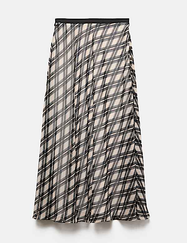 Checked Midi Circle Skirt - CY