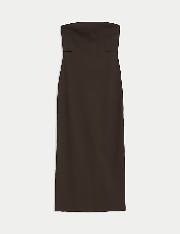 Cotton Rich Ribbed Bandeau Midi Dress - CA