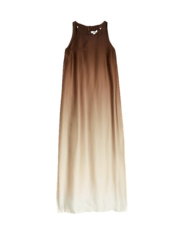 Ombre Round Neck Midaxi Column Dress